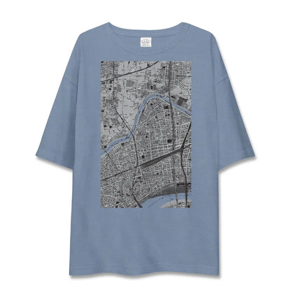 【三国（大阪府）（大阪府）】地図柄ビッグシルエットTシャツ