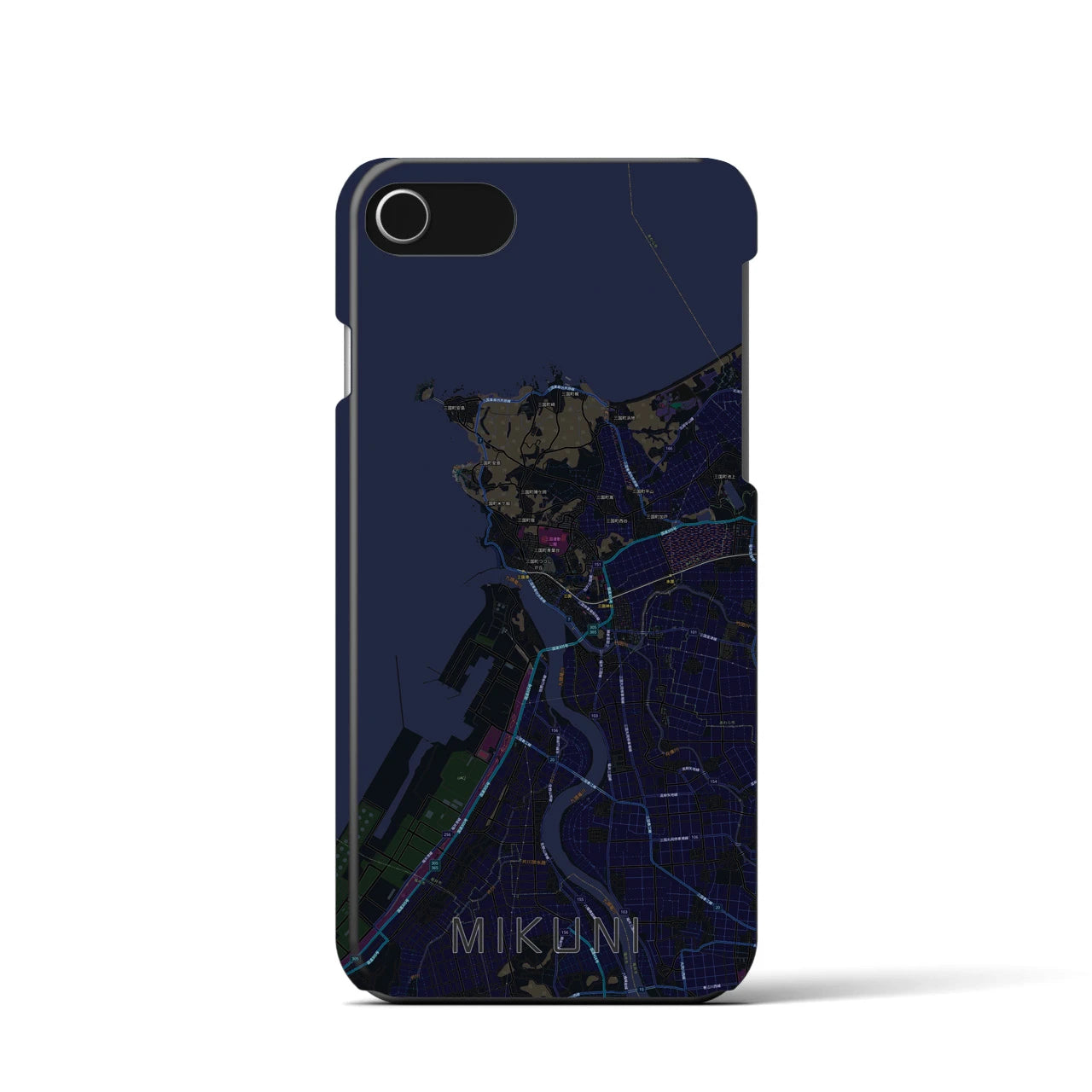 【三国（福井県）】地図柄iPhoneケース（バックカバータイプ）