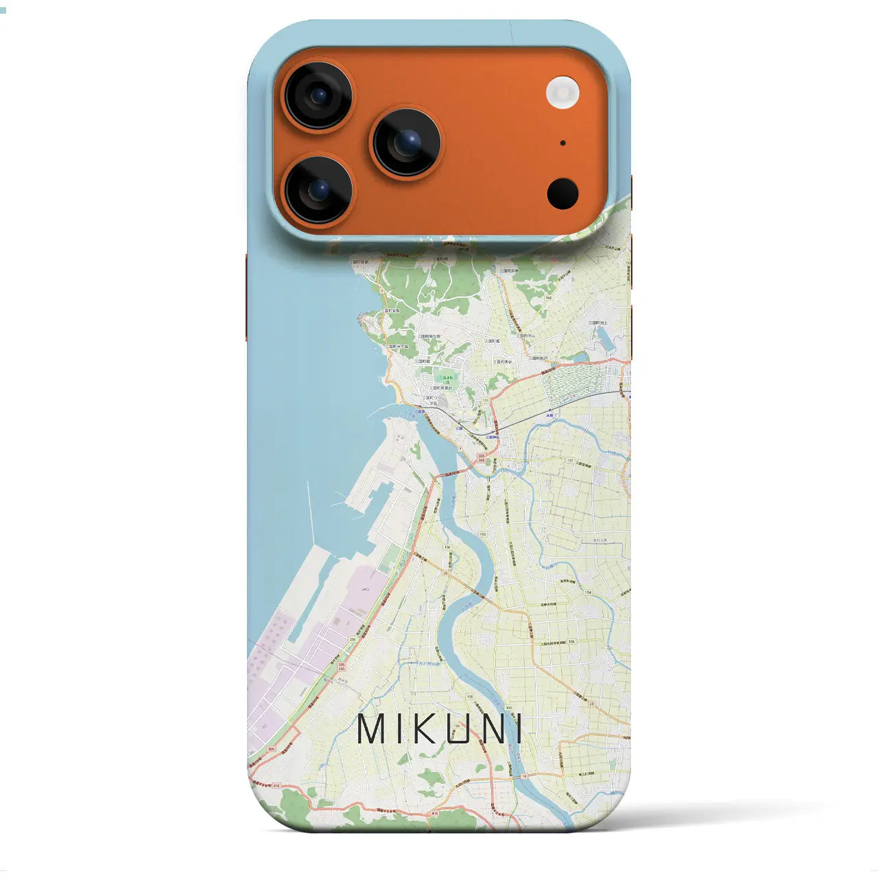 【三国（福井県）】地図柄iPhoneケース（バックカバータイプ）