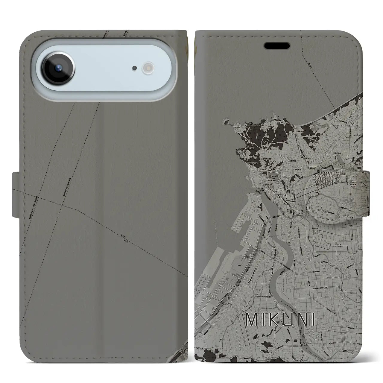 【三国（福井県）】地図柄iPhoneケース（手帳タイプ）