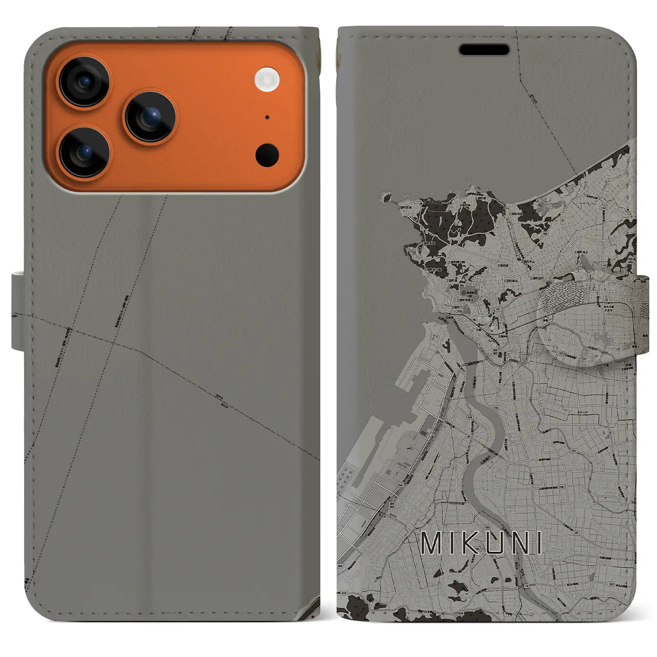 【三国（福井県）】地図柄iPhoneケース（手帳タイプ）