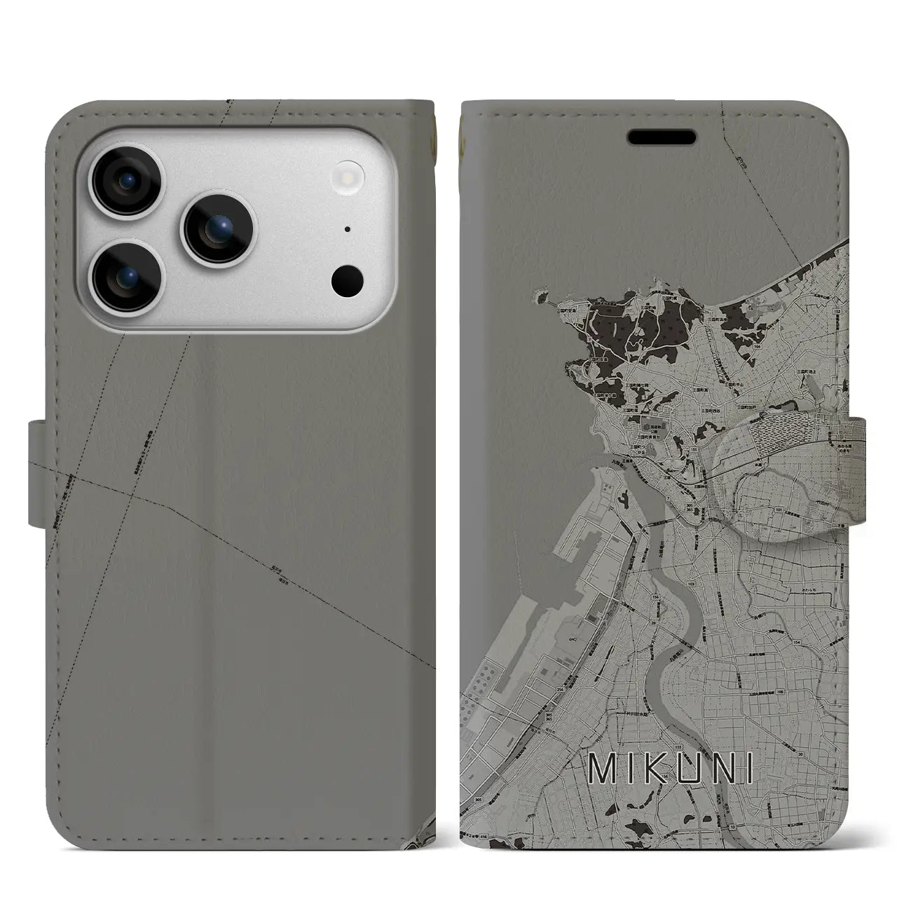 【三国（福井県）】地図柄iPhoneケース（手帳タイプ）