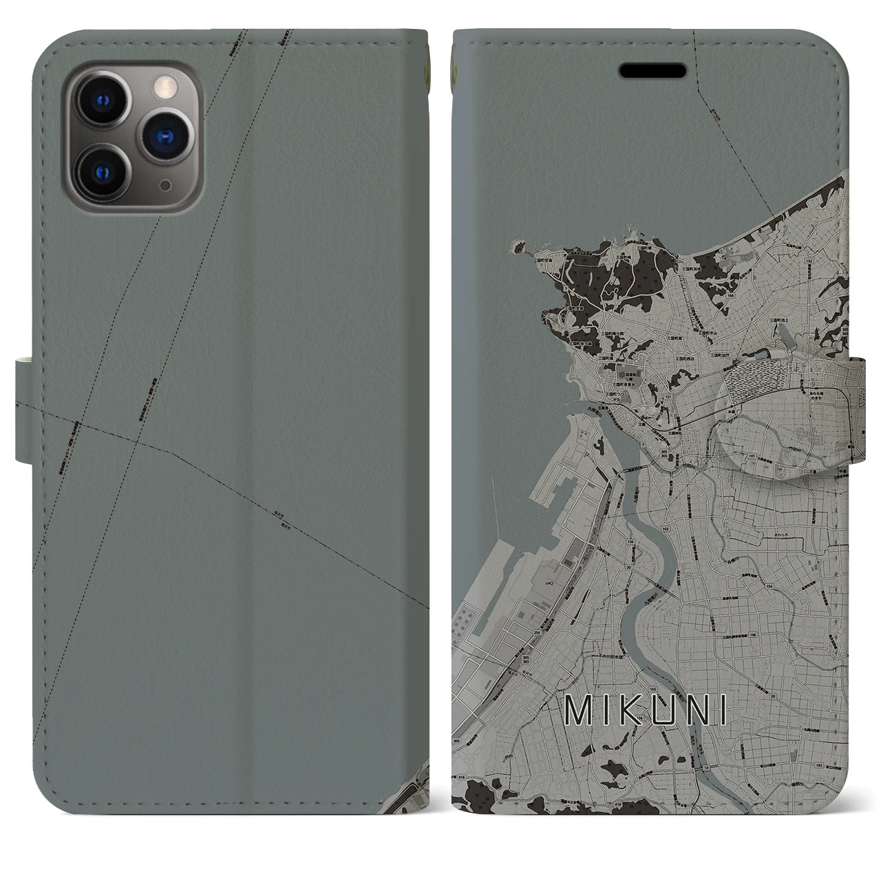 【三国（福井県）】地図柄iPhoneケース（手帳タイプ）