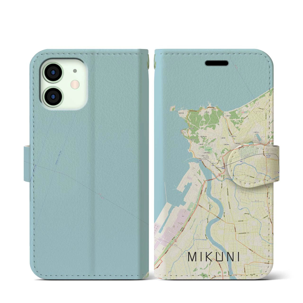 【三国（福井県）】地図柄iPhoneケース（手帳タイプ）