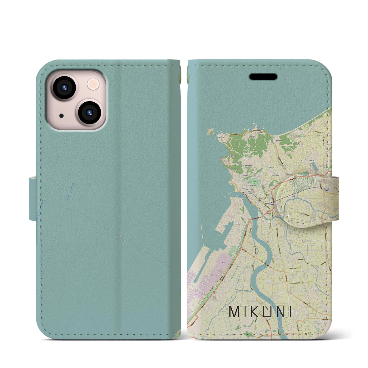 【三国（福井県）】地図柄iPhoneケース（手帳タイプ）