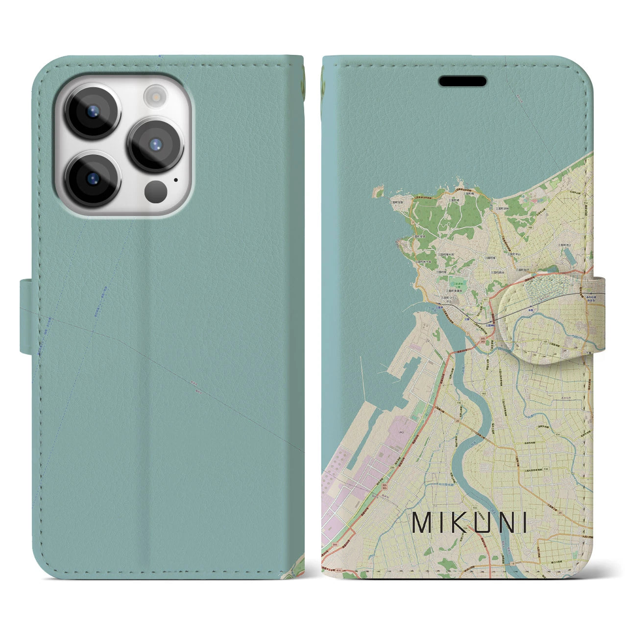 【三国（福井県）】地図柄iPhoneケース（手帳タイプ）