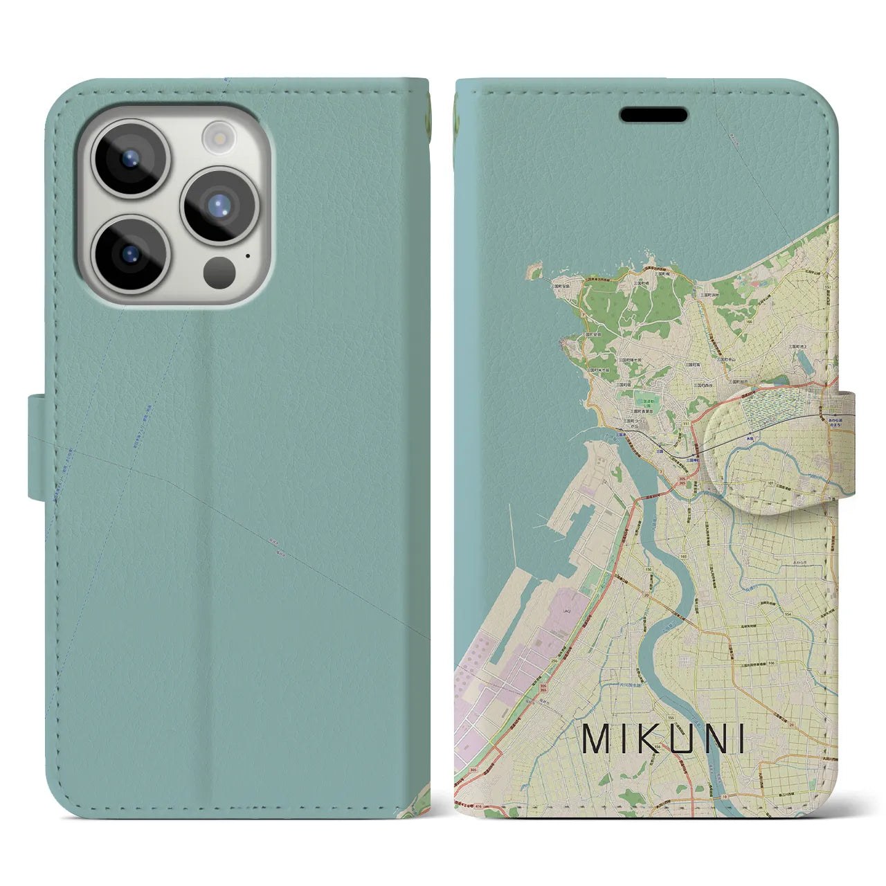 【三国（福井県）】地図柄iPhoneケース（手帳タイプ）