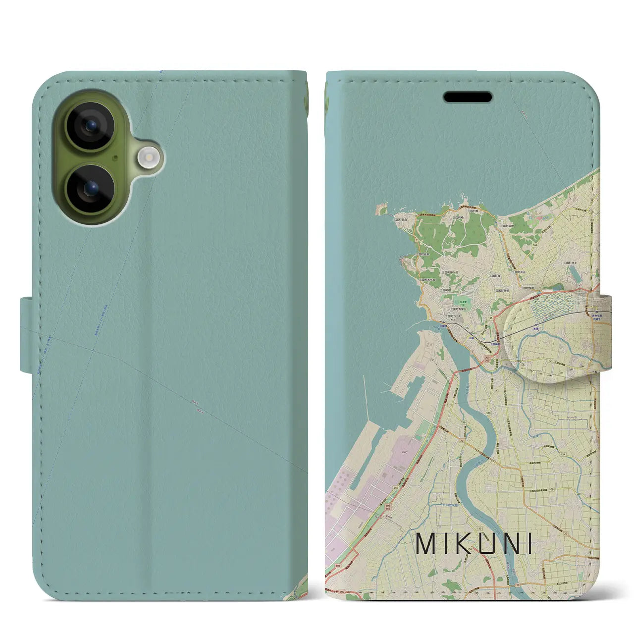 【三国（福井県）】地図柄iPhoneケース（手帳タイプ）