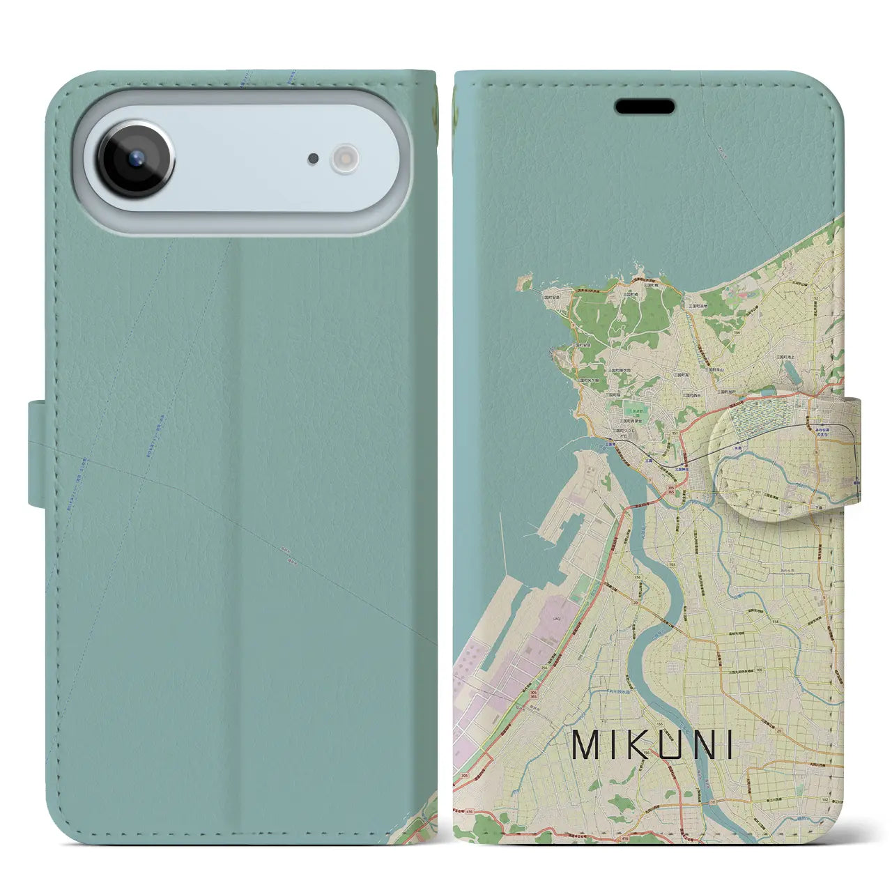 【三国（福井県）】地図柄iPhoneケース（手帳タイプ）