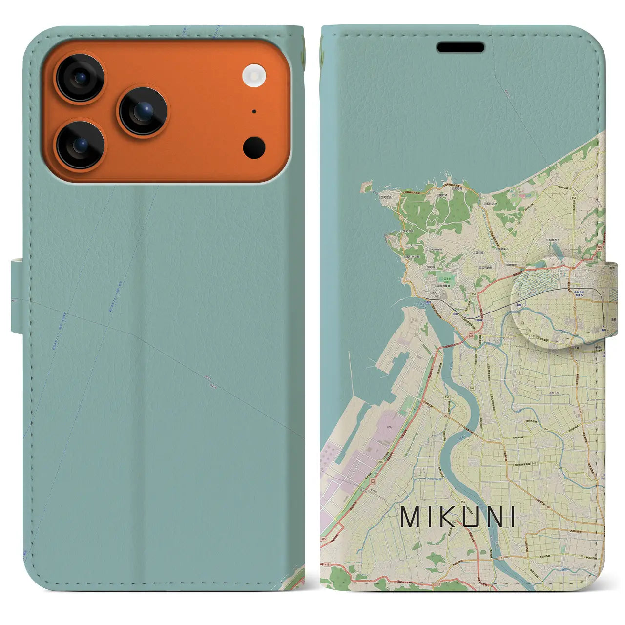 【三国（福井県）】地図柄iPhoneケース（手帳タイプ）