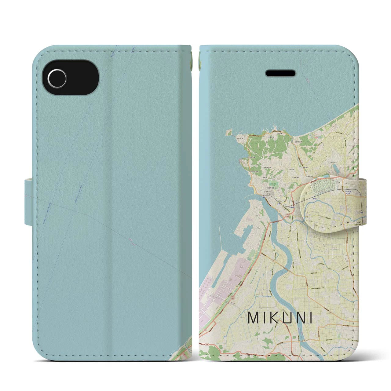 【三国（福井県）】地図柄iPhoneケース（手帳タイプ）