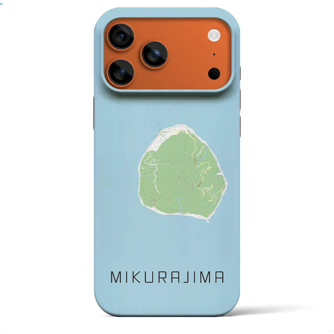 【御蔵島（東京都）】地図柄iPhoneケース（バックカバータイプ）ブラック・iPhone 17 Pro Max 用