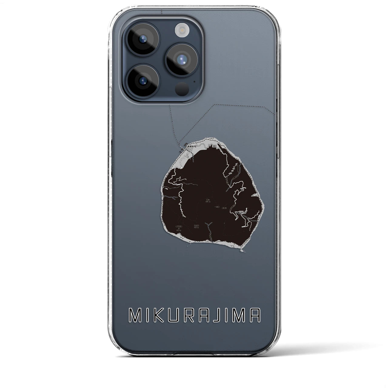 【御蔵島（東京都）】地図柄iPhoneケース（クリアタイプ）