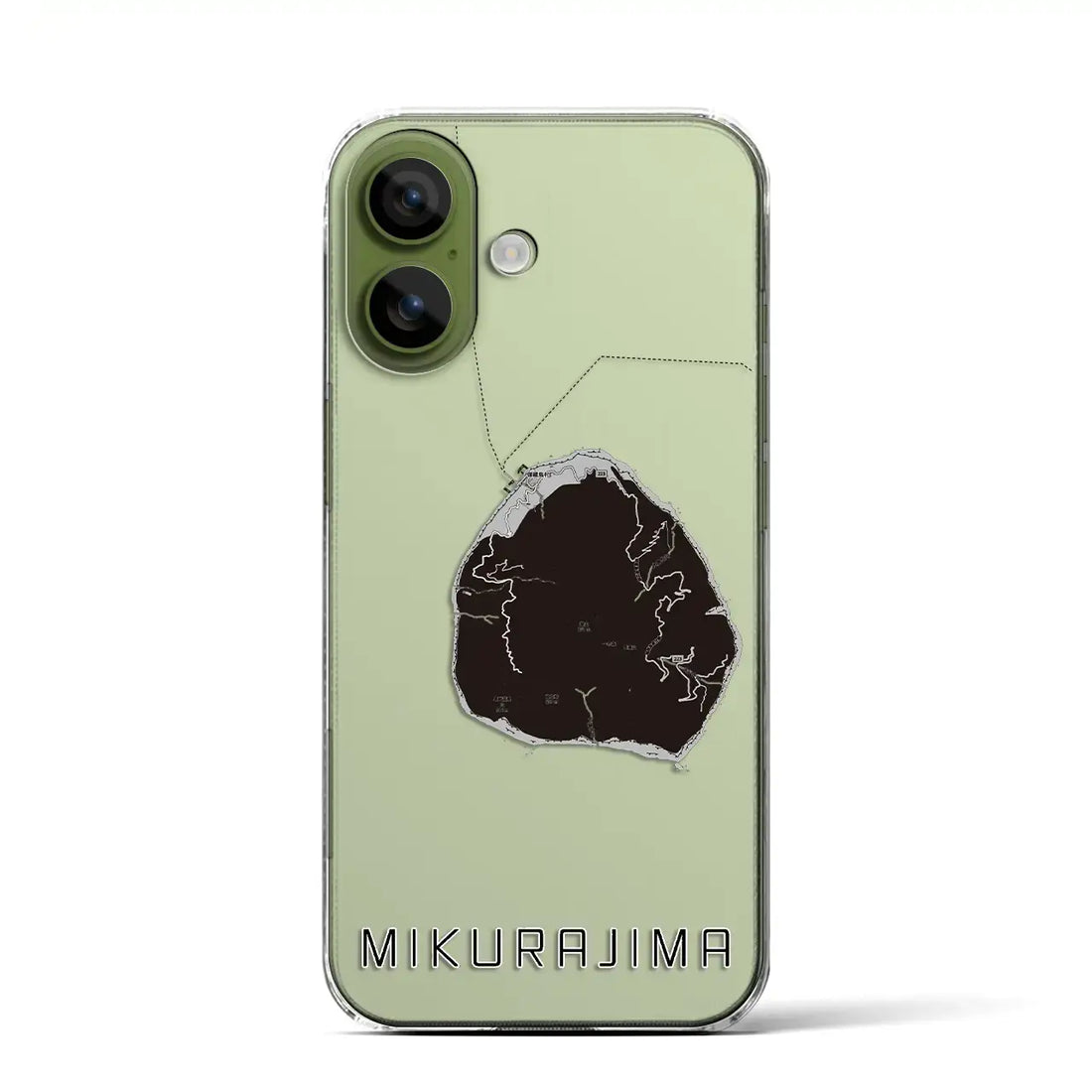 【御蔵島（東京都）】地図柄iPhoneケース（クリアタイプ）モノトーン・iPhone 17 Pro Max 用