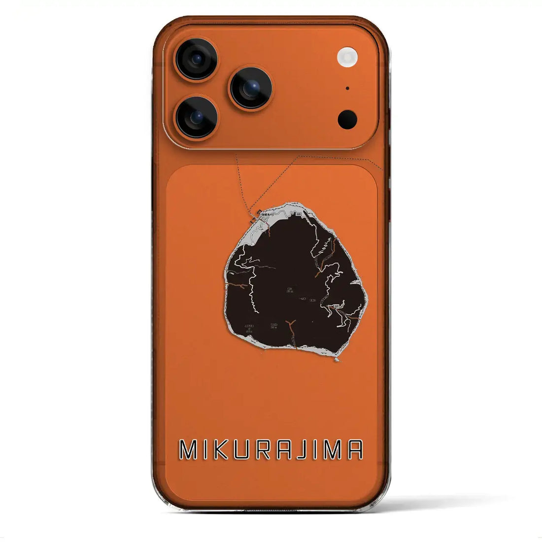 【御蔵島(東京都)】地図柄iPhoneケース(クリアタイプ)モノトーン・iPhone 17 Pro Max 用