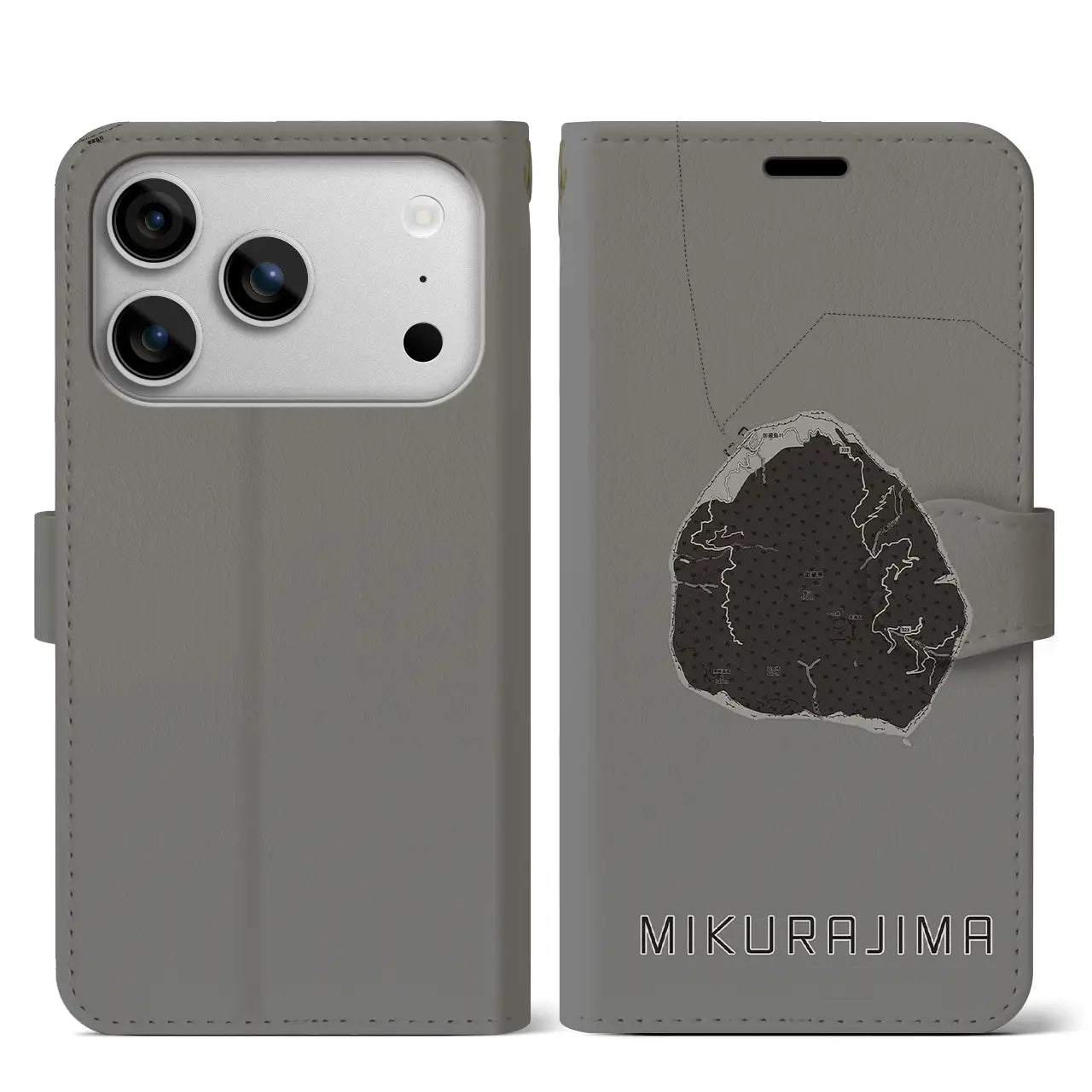 【御蔵島（東京都）】地図柄iPhoneケース（手帳タイプ）