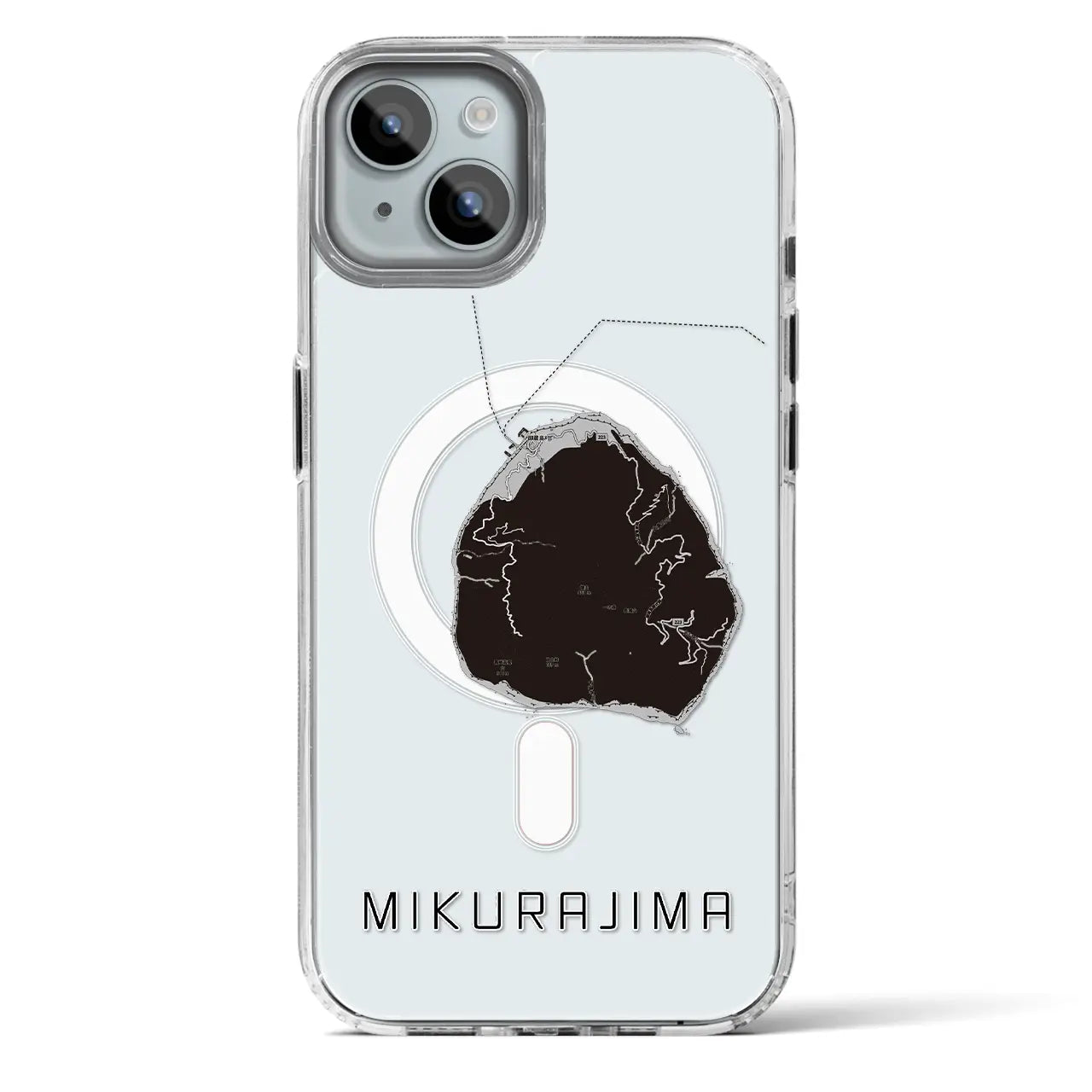 【御蔵島（東京都）】地図柄iPhoneケース（MagSafeタイプ）