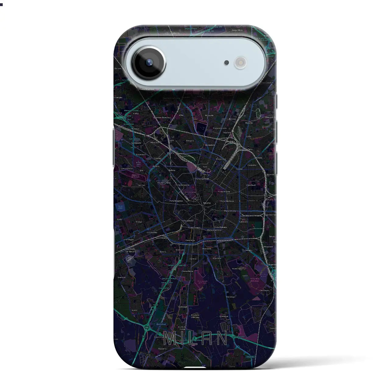 【ミラノ（イタリア）】地図柄iPhoneケース（バックカバータイプ）