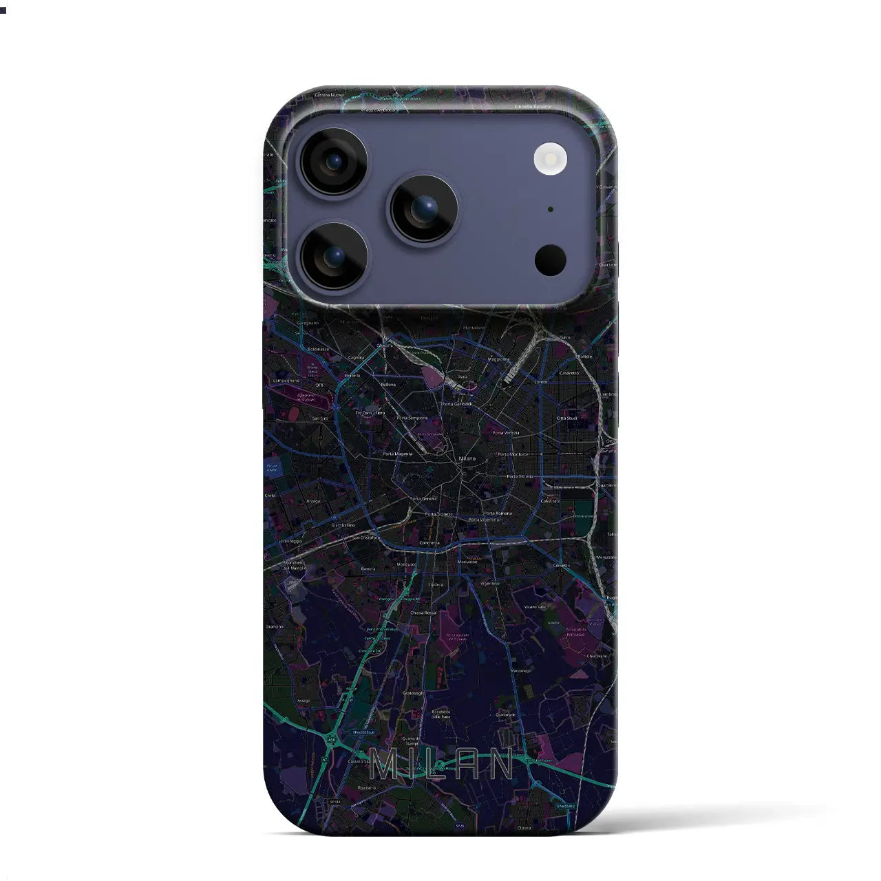 【ミラノ（イタリア）】地図柄iPhoneケース（バックカバータイプ）