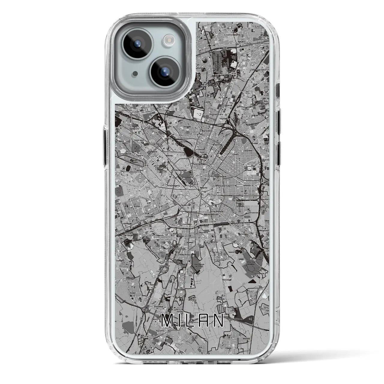 【ミラノ（イタリア）】地図柄iPhoneケース（MagSafeタイプ）