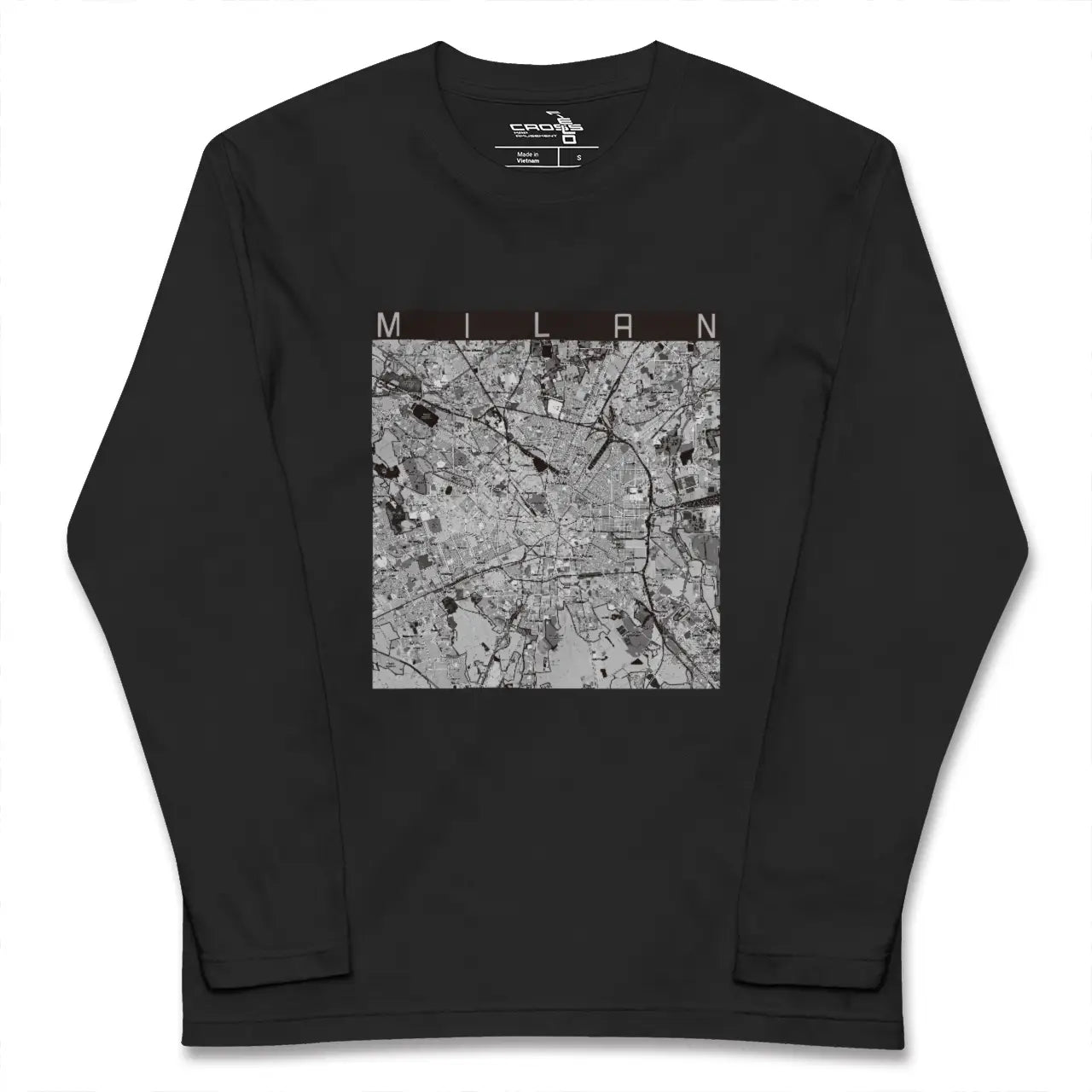 【ミラノ（イタリア）】地図柄ロングスリーブTシャツ