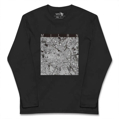 【ミラノ（イタリア）】地図柄ロングスリーブTシャツ