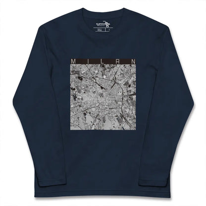 【ミラノ（イタリア）】地図柄ロングスリーブTシャツ
