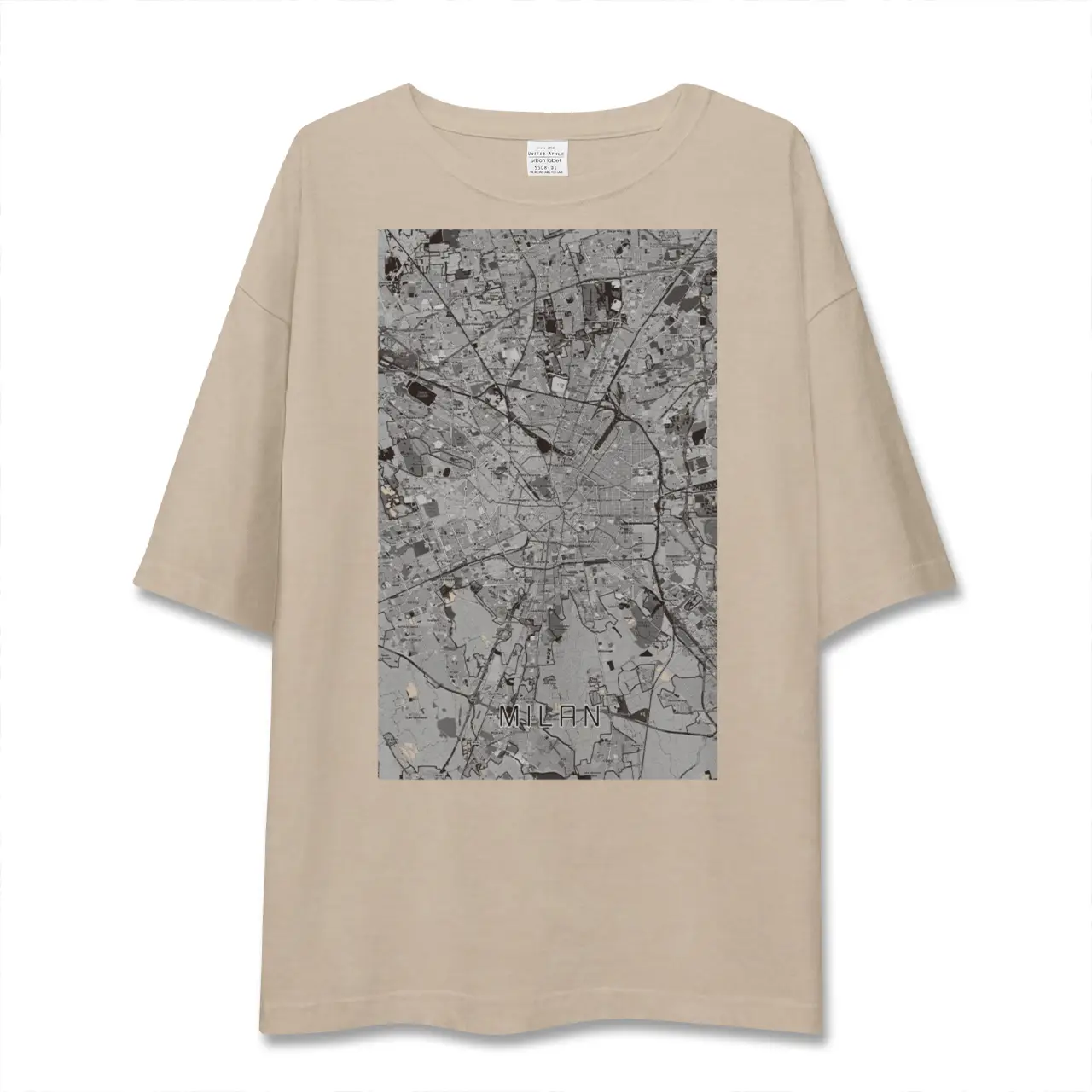 【ミラノ（イタリア）】地図柄ビッグシルエットTシャツ