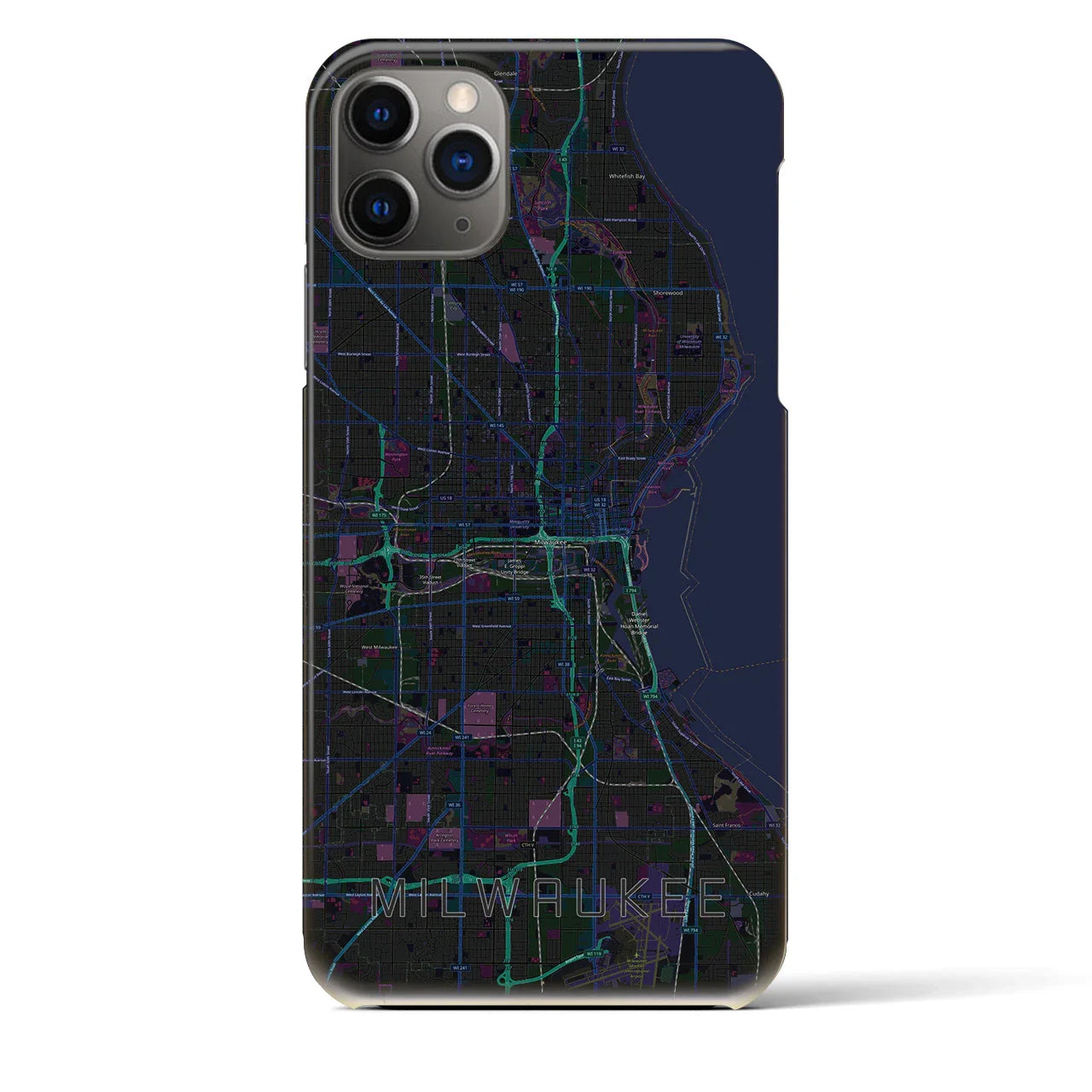 【ミルウォーキー（アメリカ）】地図柄iPhoneケース（バックカバータイプ）