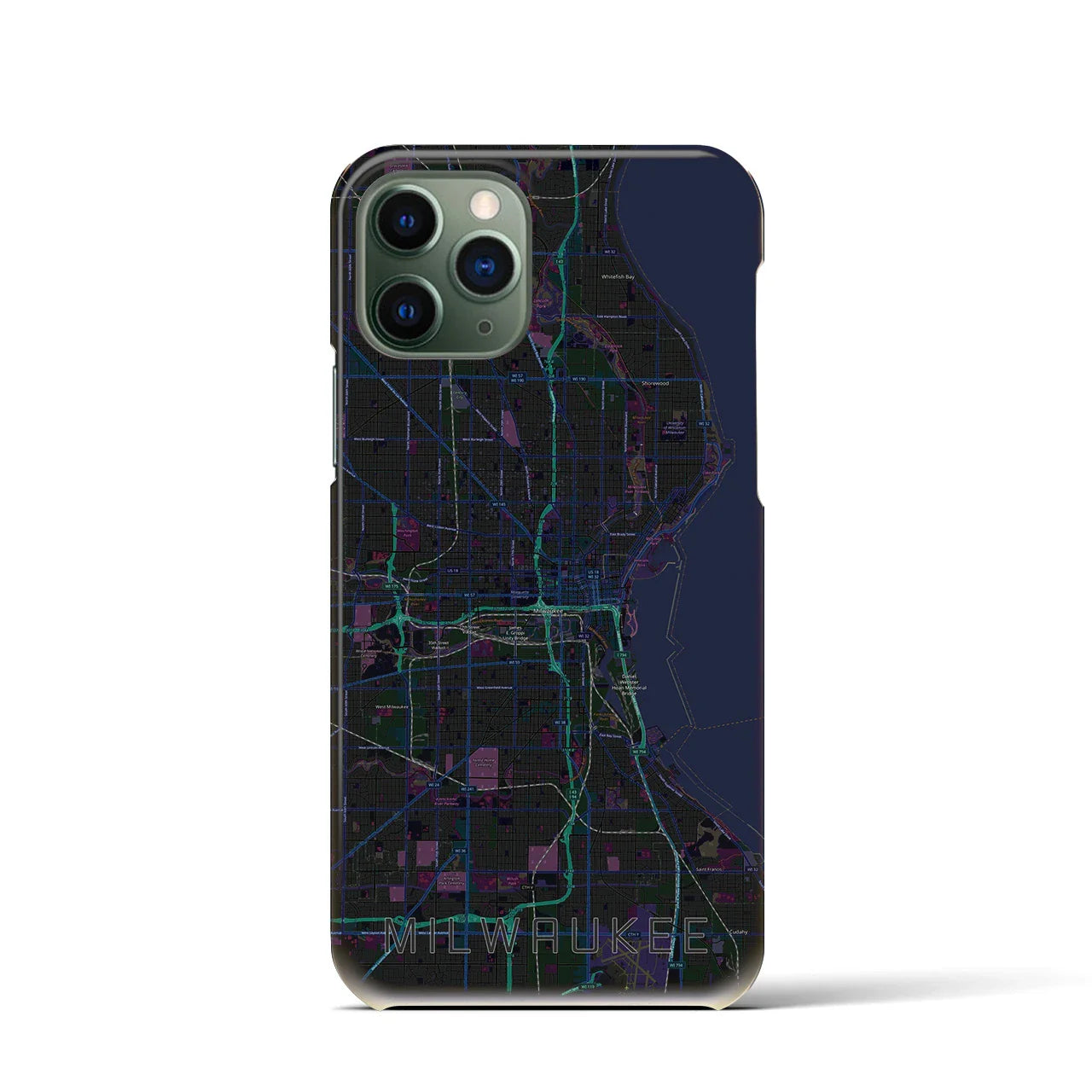 【ミルウォーキー（アメリカ）】地図柄iPhoneケース（バックカバータイプ）