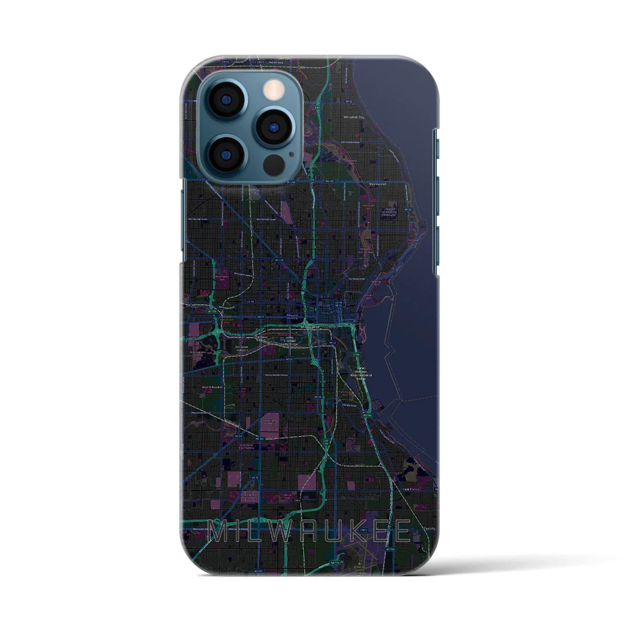 【ミルウォーキー（アメリカ）】地図柄iPhoneケース（バックカバータイプ）