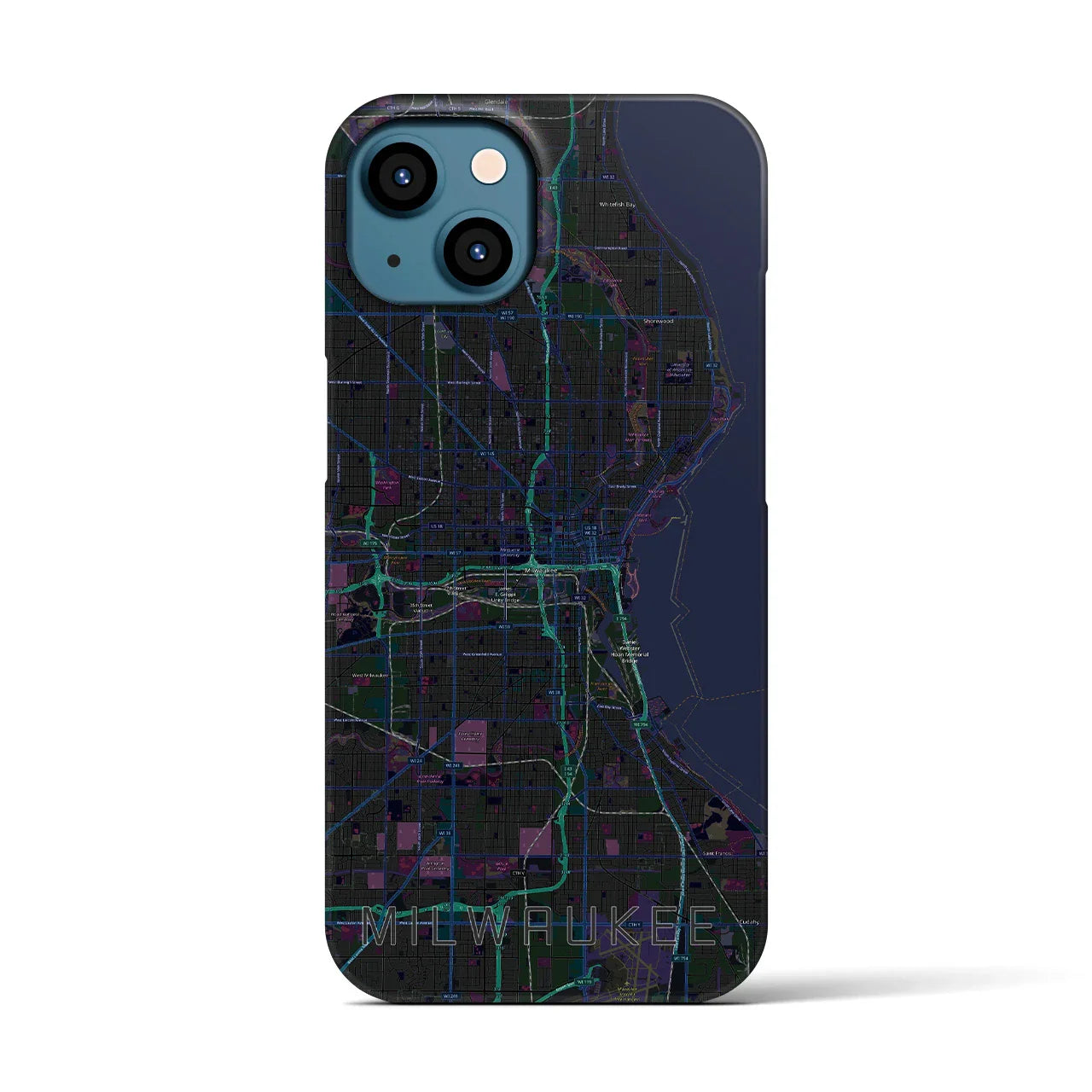 【ミルウォーキー（アメリカ）】地図柄iPhoneケース（バックカバータイプ）