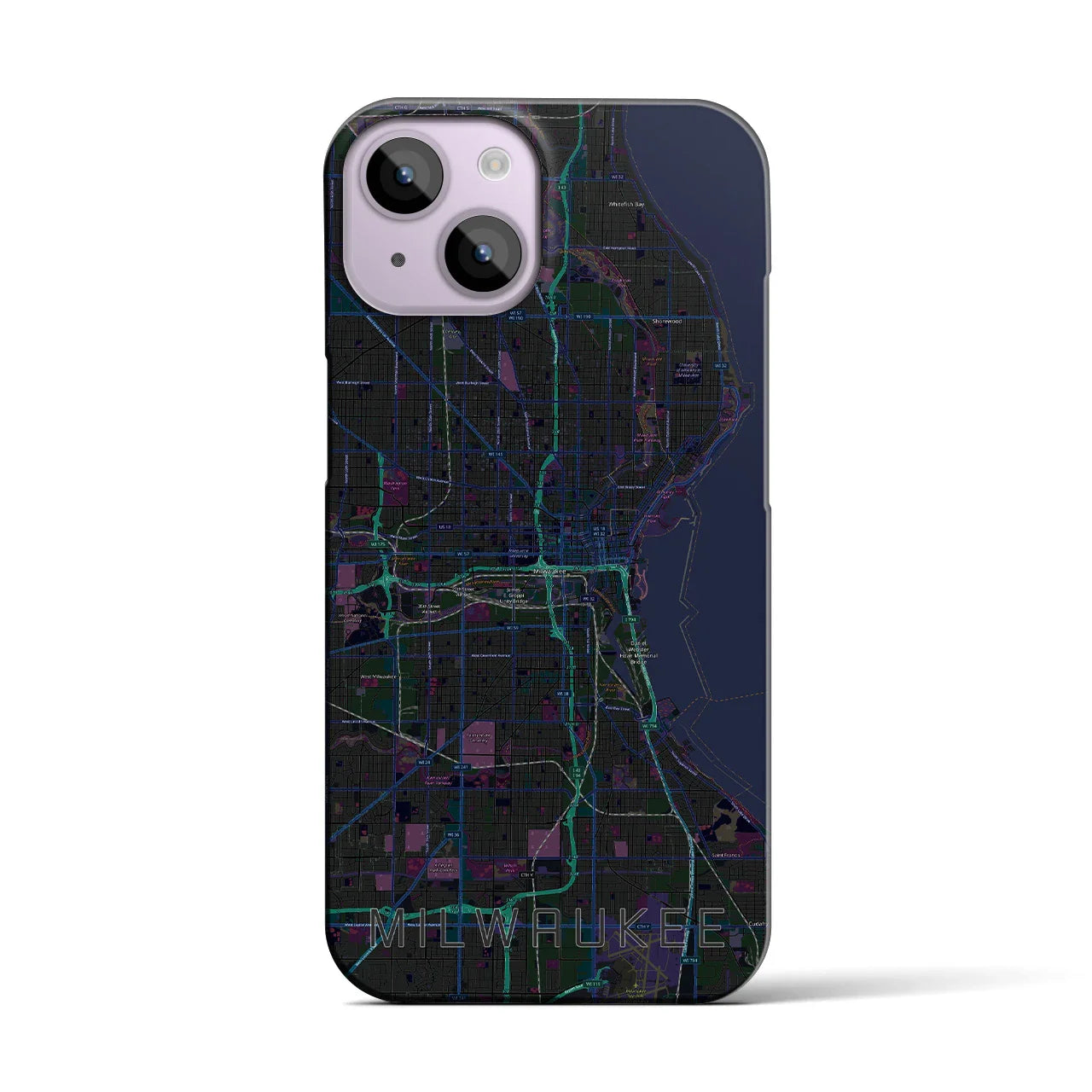 【ミルウォーキー（アメリカ）】地図柄iPhoneケース（バックカバータイプ）