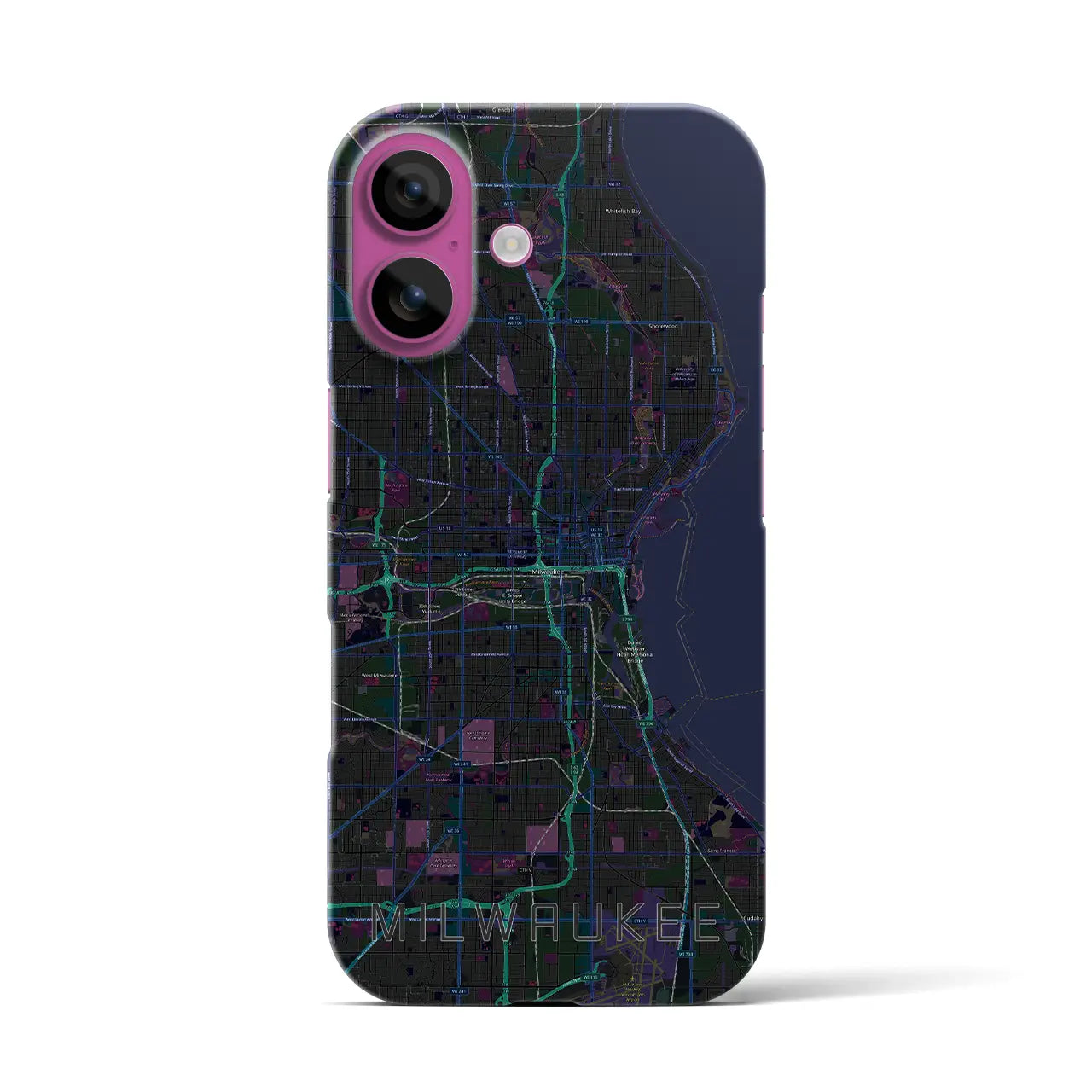【ミルウォーキー（アメリカ）】地図柄iPhoneケース（バックカバータイプ）