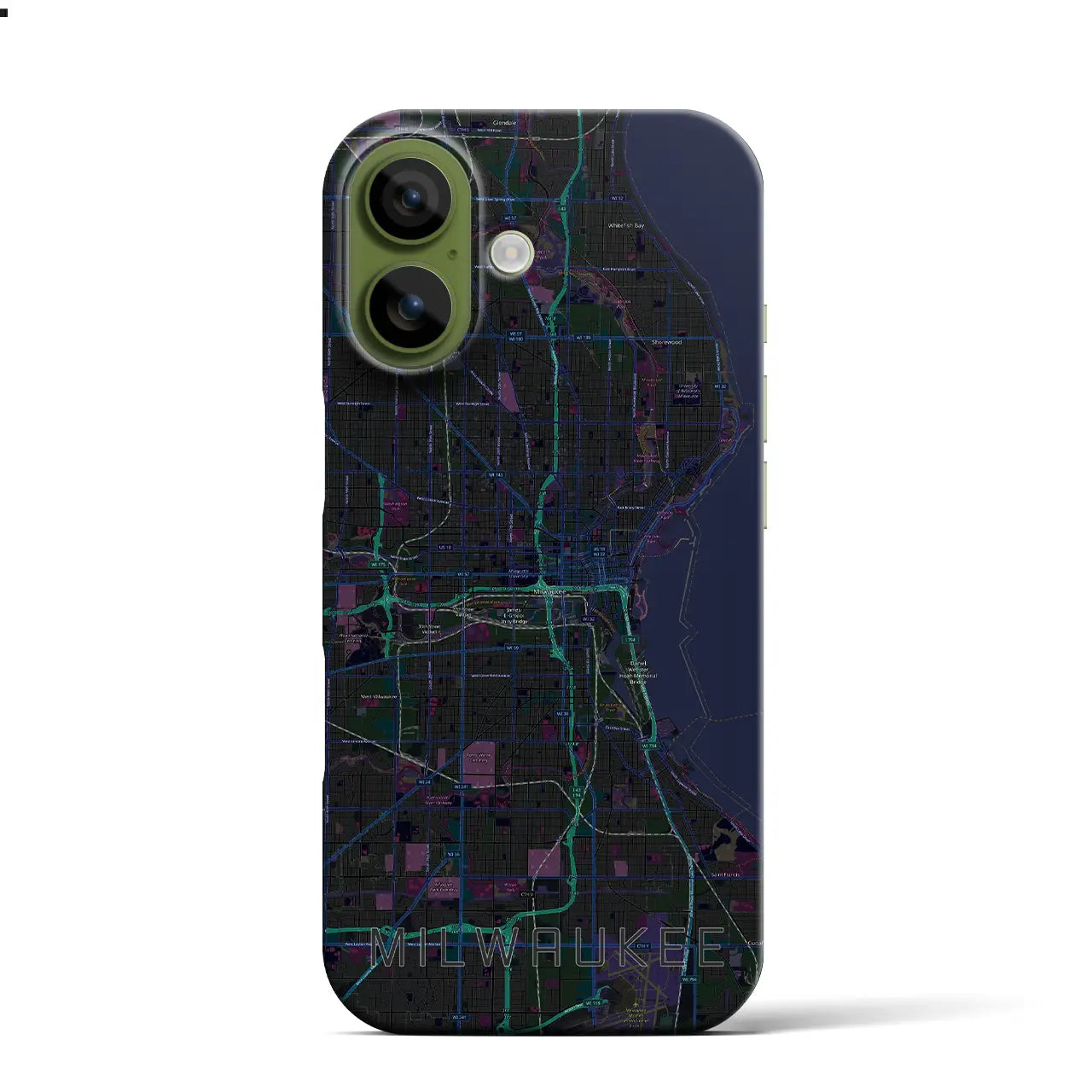 【ミルウォーキー（アメリカ）】地図柄iPhoneケース（バックカバータイプ）