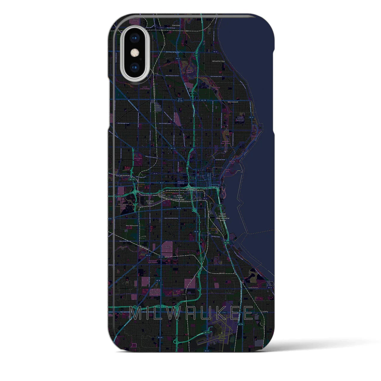 【ミルウォーキー（アメリカ）】地図柄iPhoneケース（バックカバータイプ）