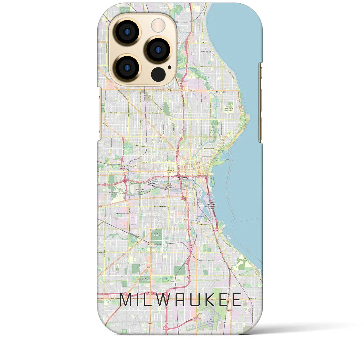 【ミルウォーキー（アメリカ）】地図柄iPhoneケース（バックカバータイプ）