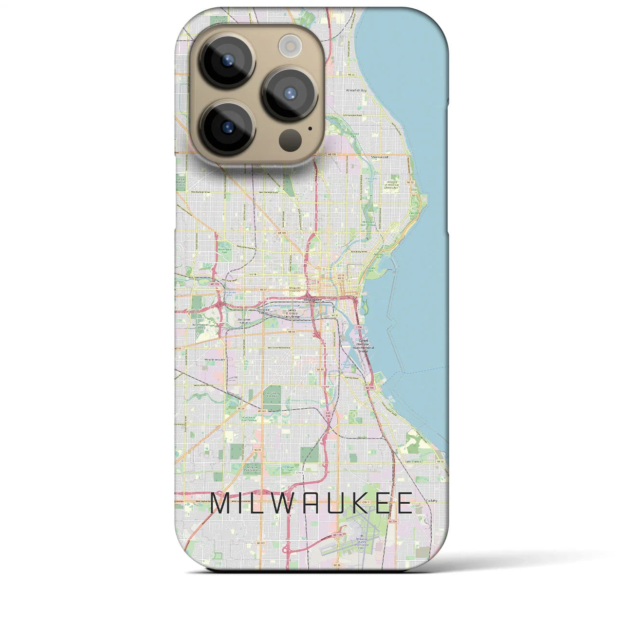 【ミルウォーキー（アメリカ）】地図柄iPhoneケース（バックカバータイプ）