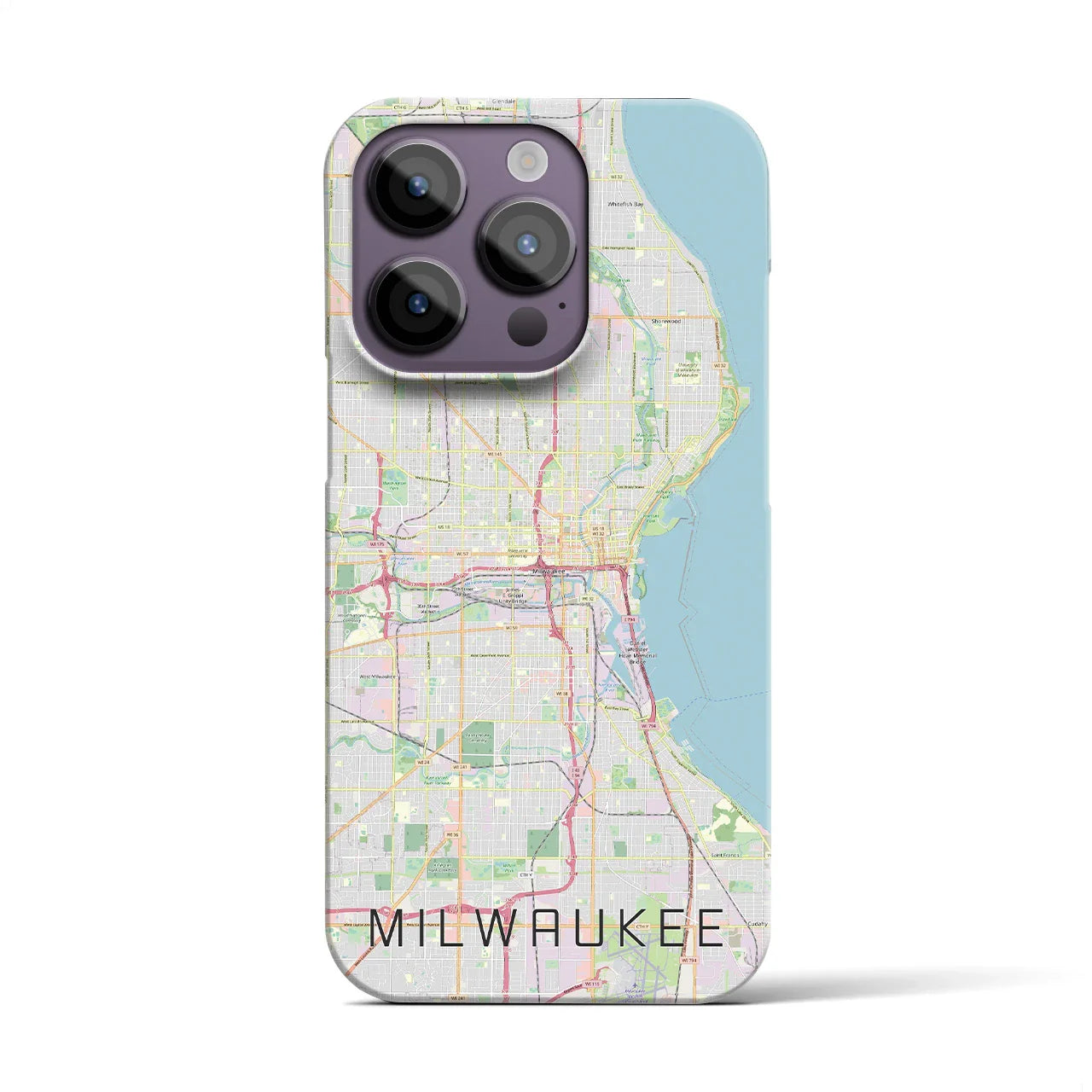 【ミルウォーキー（アメリカ）】地図柄iPhoneケース（バックカバータイプ）