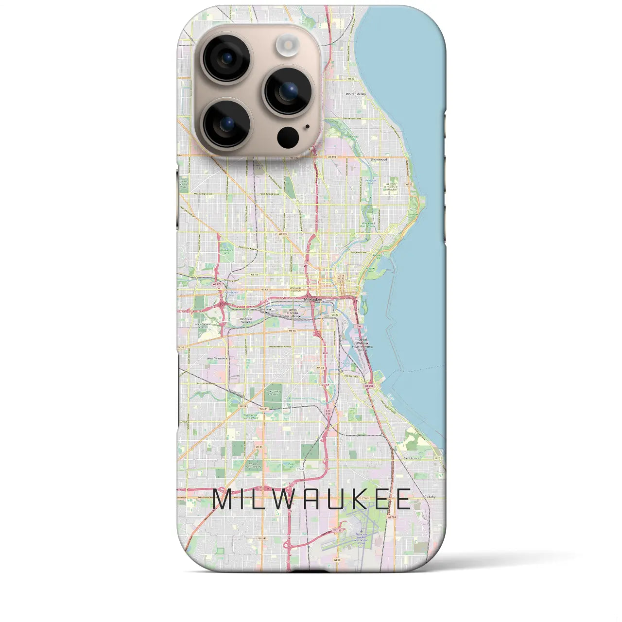 【ミルウォーキー（アメリカ）】地図柄iPhoneケース（バックカバータイプ）