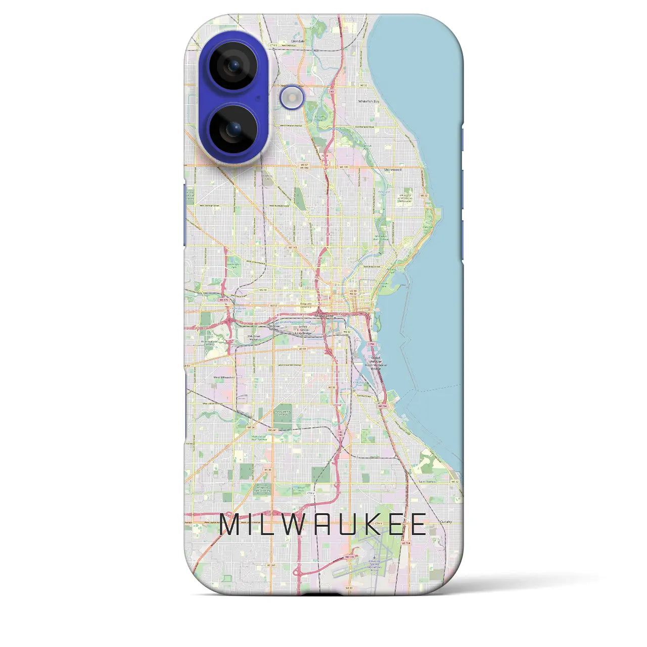 【ミルウォーキー（アメリカ）】地図柄iPhoneケース（バックカバータイプ）ナチュラル・iPhone 16 Pro Max 用