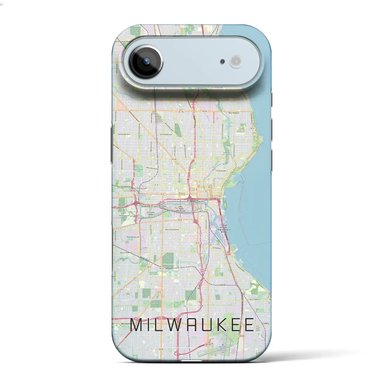 【ミルウォーキー（アメリカ）】地図柄iPhoneケース（バックカバータイプ）