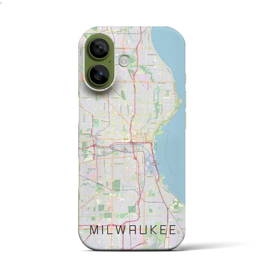 【ミルウォーキー（アメリカ）】地図柄iPhoneケース（バックカバータイプ）ナチュラル・iPhone 17 Pro Max 用