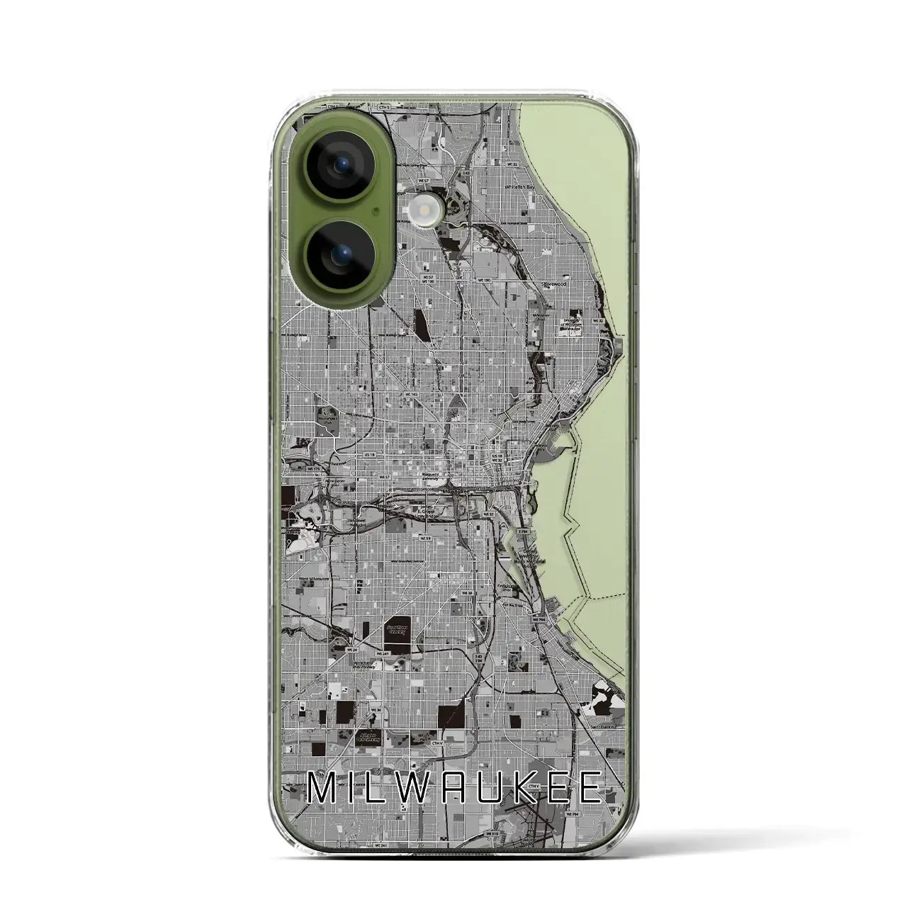 【ミルウォーキー（アメリカ）】地図柄iPhoneケース（クリアタイプ）