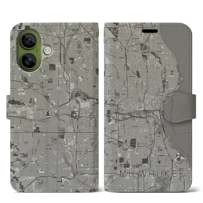 【ミルウォーキー（アメリカ）】地図柄iPhoneケース（手帳タイプ）