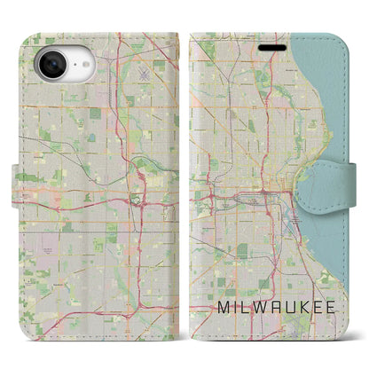【ミルウォーキー（アメリカ）】地図柄iPhoneケース（手帳タイプ）