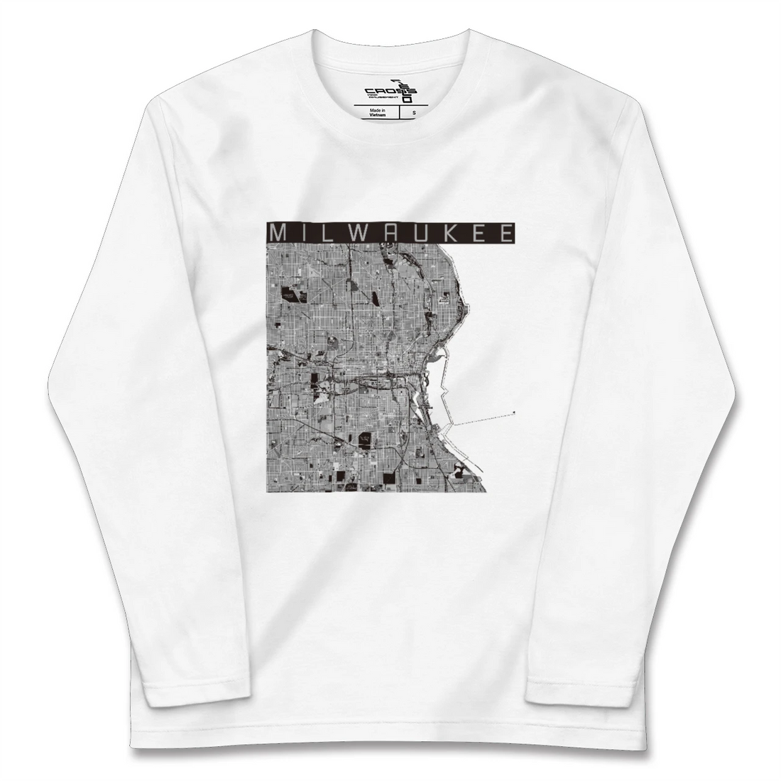 【ミルウォーキー（アメリカ）】地図柄ロングスリーブTシャツ