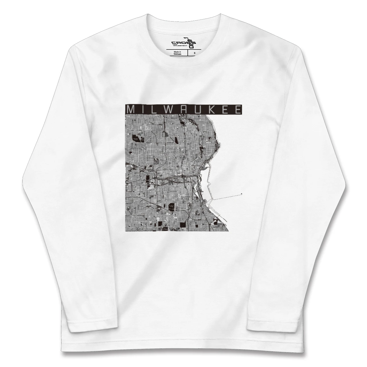 【ミルウォーキー（アメリカ）】地図柄ロングスリーブTシャツ