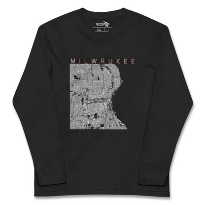 【ミルウォーキー（アメリカ）】地図柄ロングスリーブTシャツ