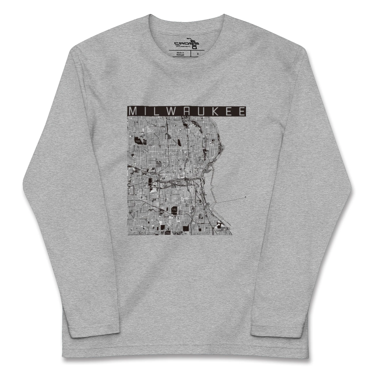 【ミルウォーキー（アメリカ）】地図柄ロングスリーブTシャツ